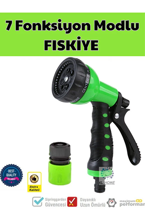 Fiskiye Sulama Tabanca - 7 MODLU FONKSİYONLU Bahçe Balkon Çiçek